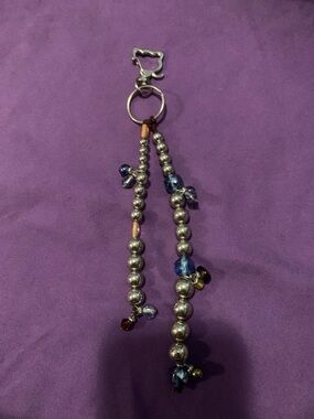 Vintage Jewelry Beaded cat Keychain
